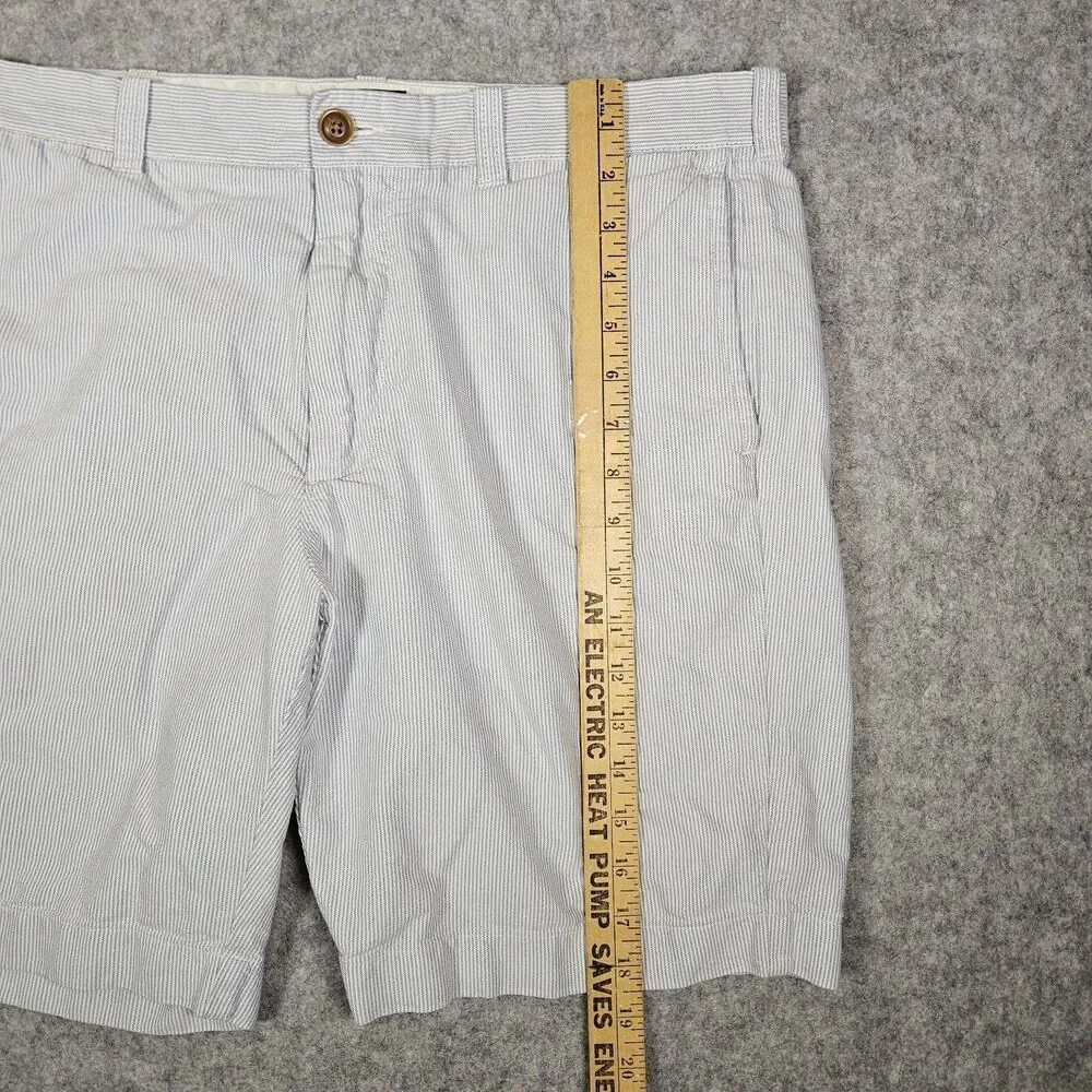 J‎ Crew Mens Blue Stripe Gramercy Flat Front Shorts Casual Preppy Comfort Sz 36W